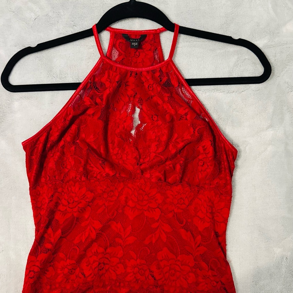 Guess Red Lace Tank Top